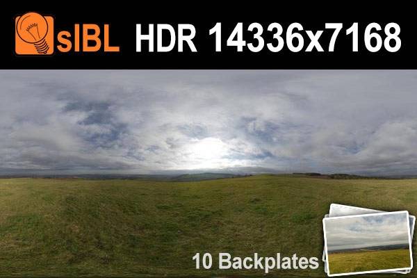 HDR 136 Hill Top with Cloudy Sky Plates