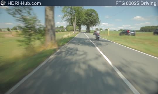 Driving on Road Rear View