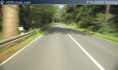 Driving on Road Rear View