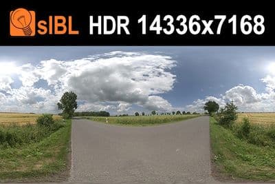 HDR 134 Road in Field with Cloudy Sky