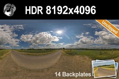 HDR 144 Rural Road with Cloudy Sky Plates - Gallery 1