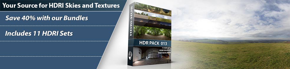 Save 40% with our HDRI bundles, 11 HDRI sets per pack