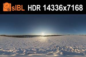 HDR 091 Winter Field - Dusk Clear Sky