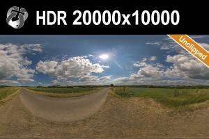 HDR 144 Rural Road Cloudy Sky 20k