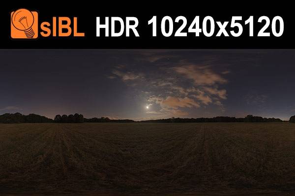 HDR 128 Night Moon Sky with Clouds