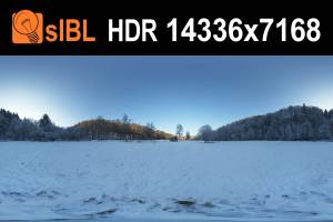 HDR 090 Winter Field - Dusk Clear Sky
