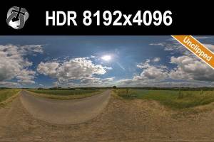 HDR 144 Rural Road Cloudy Sky